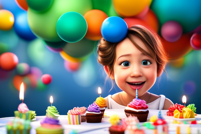 3D cartoon birthday